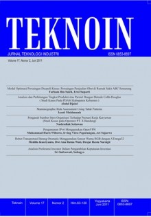 jurnal teknoin vol 17 no 2 juni 2011, jurnal penelitian ilmiah