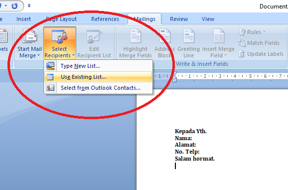 Cara Nak Buat Mail Merge Excel Ke Word 9153